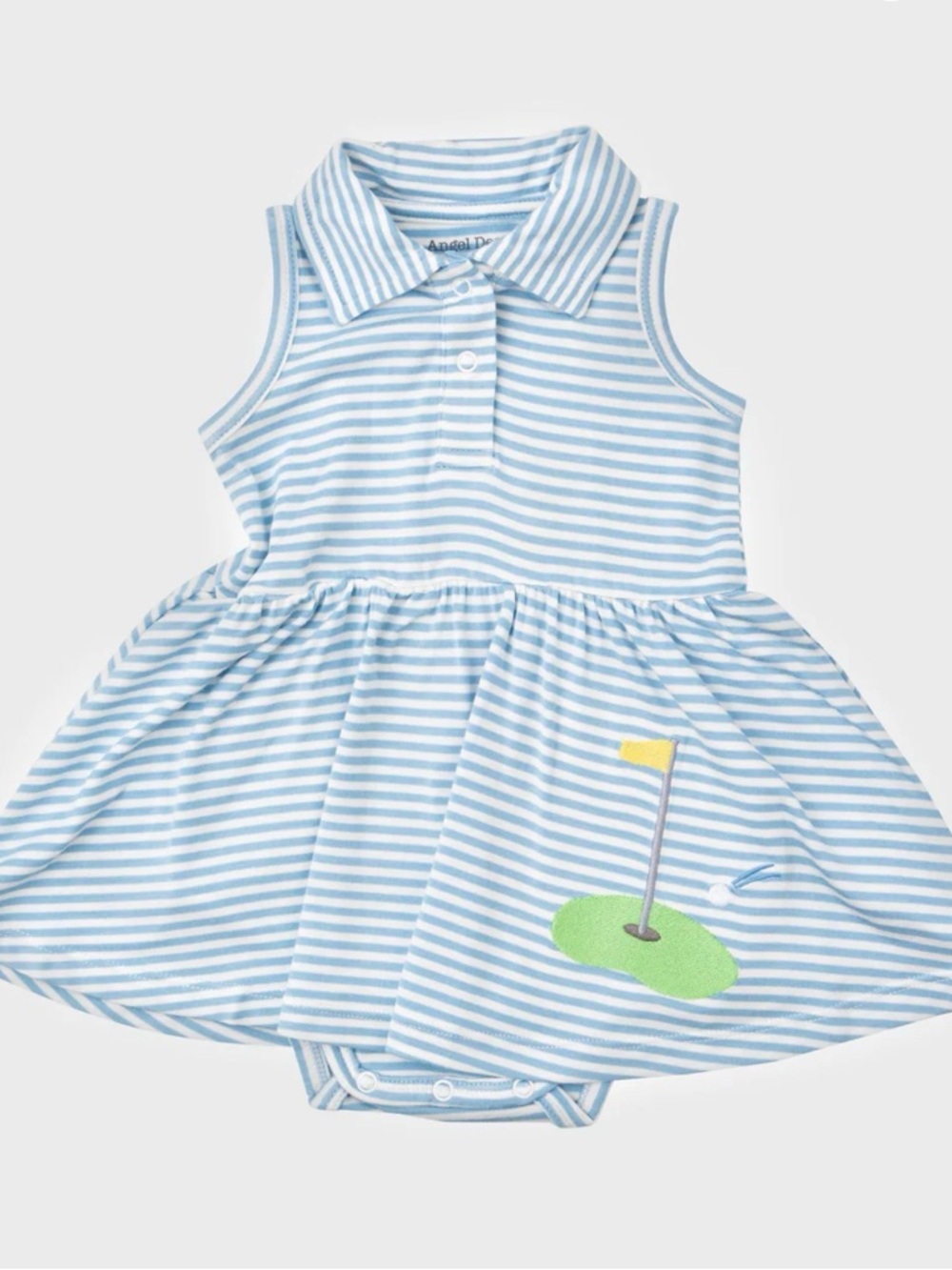 Angel Dear Blue Stripe Golf Tank Bodysuit Dress 12-18 mo